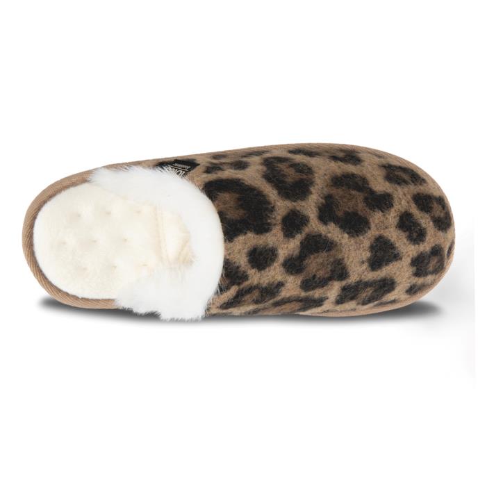 Isotoner® Ladies Animal Fur Mule Animal Print Extra Image 4